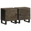 vidaXL Bedside Cabinets 2 pcs Black 40x33x46 cm Solid Wood Mango