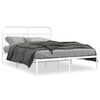 vidaXL Metal Bed Frame without Mattress with Headboard White 150x200cm