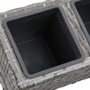 vidaXL Garden Raised Bed with Legs and 3 Pots 72x25x50 cm Poly Rattan Grey