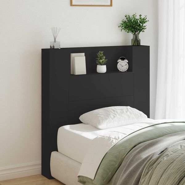vidaXL Headboard Black 100 x 16.5 x 103.5 cm Engineered Wood