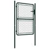 vidaXL Garden Gate Steel 100x150 cm Green