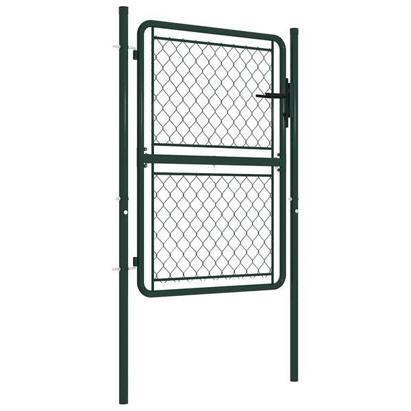 vidaXL Garden Gate Steel 100x150 cm Green