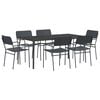 vidaXL Dining Set 7 pcs Anthracite 165 x 80 x 72 cm Steel