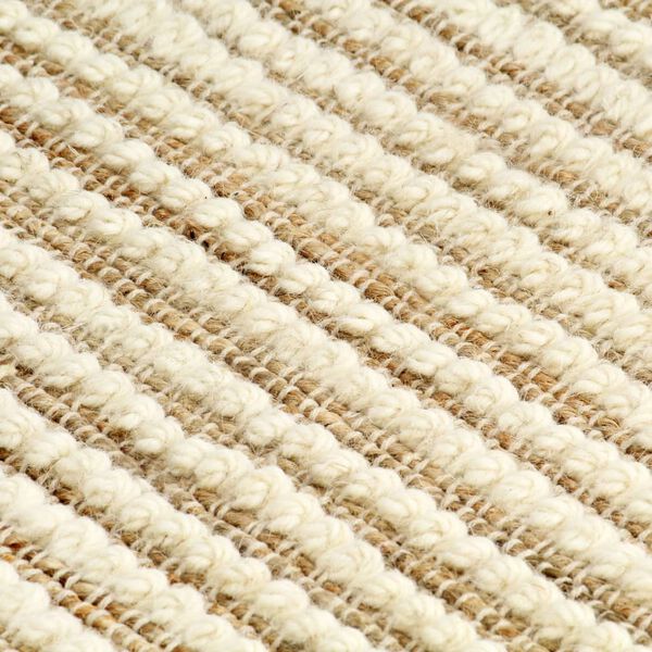 vidaXL Rug Hemp Wool 160x230 cm Natural/White
