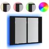 vidaXL LED Bathroom Mirror Cabinet Black 60x12x45 cm Acrylic
