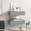 vidaXL Wall-mounted Drawer Shelves 2 pcs Grey 40x23.5x10cm MDF