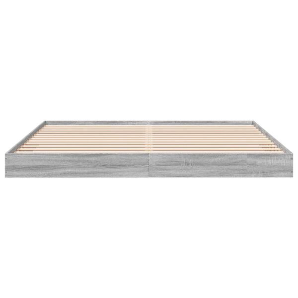 vidaXL Bed Frame without Mattress Grey Sonoma 180x200 cm Engineered Wood