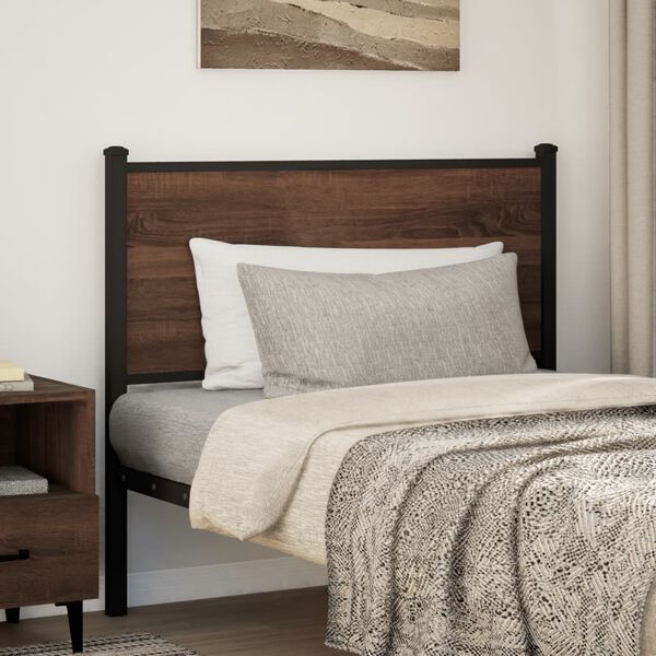 vidaXL Replace Headboard Brown Oak 100 cm Engineered Wood and Steel