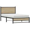 vidaXL Metal Bed Frame without Mattress Sonoma Oak 107x203 cm