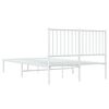 vidaXL Metal Bed Frame without Mattress with Headboard White 120x200cm