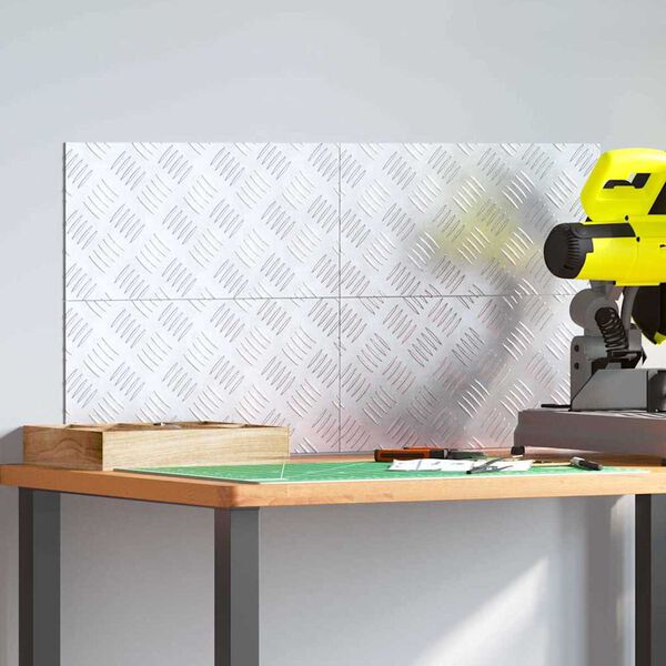 vidaXL Stair Tread Rectangular 4 pcs Silver 40 x 20 cm Aluminium