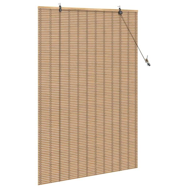 vidaXL Roller Blind with Curtains Manual Nature 110 x 160 cm Bamboo
