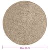 vidaXL Rug ZIZUR Beige &Oslash; 90 cm Jute Look Indoor and Outdoor