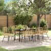 vidaXL Garden Dining Set 7 pcs Brown Poly Rattan