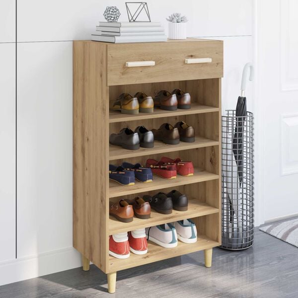 vidaXL Shoe Cabinet Artisian Oak 60 x 35 x 105 cm Engineered Wood