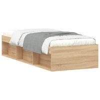vidaXL Bed Frame Sonoma Oak 75x190 cm Small Single