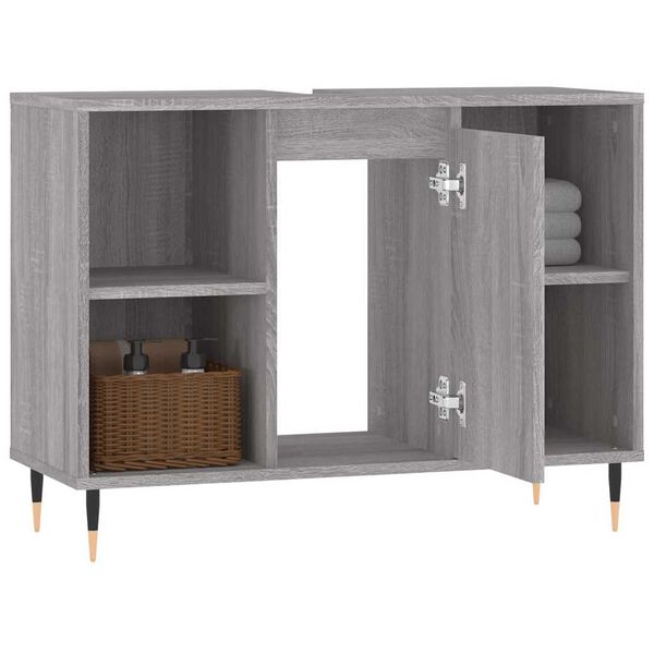 vidaXL Bathroom Cabinet Grey Sonoma 80x33x60 cm Engineered Wood