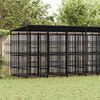 vidaXL Outdoor Dog Kennel with Roof Steel 12.9 m&sup2;