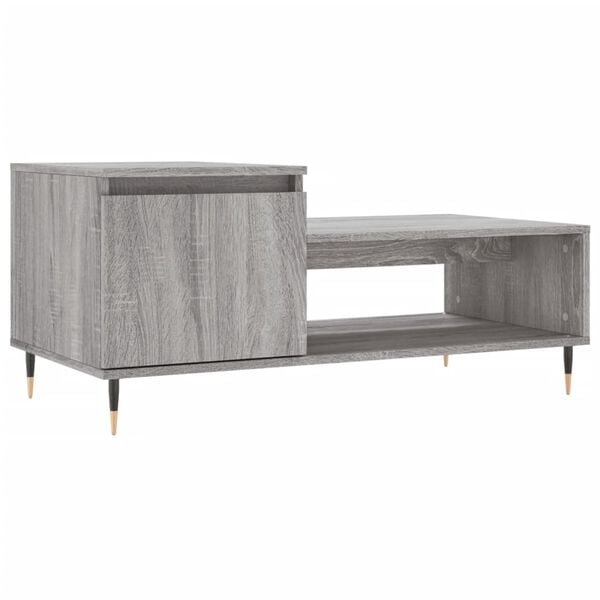 vidaXL Coffee Table Grey Sonoma 100x50x45 cm Engineered Wood