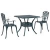 vidaXL Garden Table Set 3 pcs Green Cast Aluminium