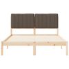 vidaXL Bed Frame with Upholstered Headboard Taupe 135 x 190 cm