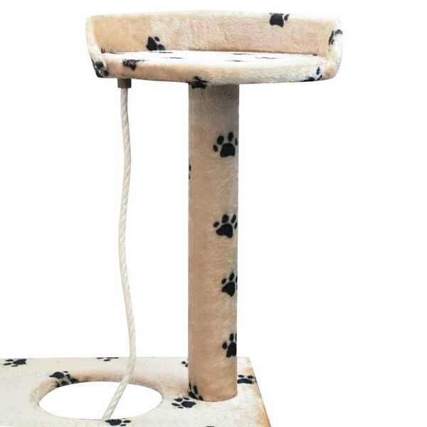 vidaXL Cat Tree with Sisal Scratching Posts 150 cm Paw Prints Beige