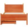 vidaXL Bed Frame without Mattress Wax Brown 75x190 cm Small Single Solid Wood Pine