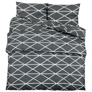 vidaXL Duvet Cover Set Grey 240x220 cm Cotton