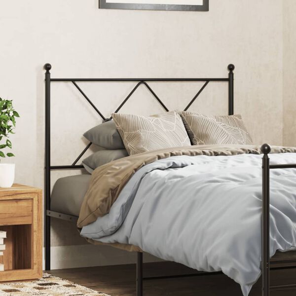 vidaXL Metal Replace Headboard Black 90cm
