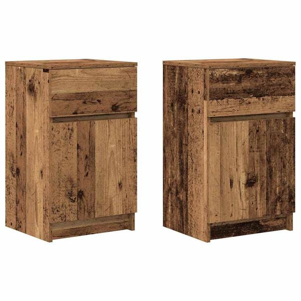 vidaXL Bedside Cabinets 2 pcs Old Wood 39x35x65 cm Engineered Wood