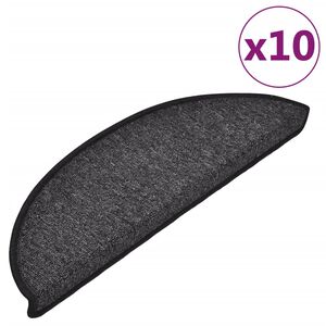 vidaXL Stair Mats 10 pcs 56x17x3 cm Anthracite Half Round