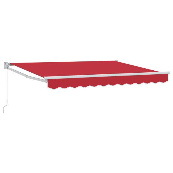 vidaXL Manual Retractable Awning Red 3.5 x 2 m
