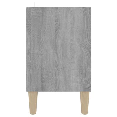 vidaXL TV Cabinet with Solid Wood Legs Grey Sonoma 103.5x30x50 cm