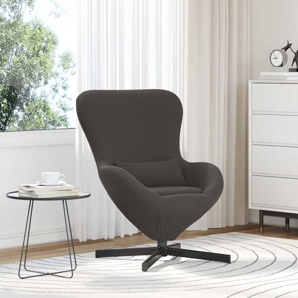 vidaXL Egg Chair Dark Grey 63 x 73 x 90 cm Fabric
