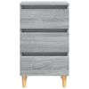 vidaXL Bed Cabinet with Solid Wood Legs Grey Sonoma 40x35x69 cm