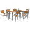 vidaXL Garden Dining Set 7 pcs Grey Solid Acacia Wood
