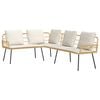 vidaXL Garden Sofa Set 4 pcs Beige Poly Rattan