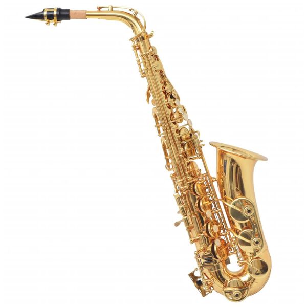 vidaXL Alto Saxophone Yellow Brass with Gold Lacquer Eb