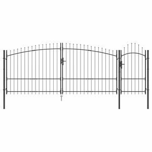 vidaXL Garden Gate with Lock Grey 100 x 400 cm Steel