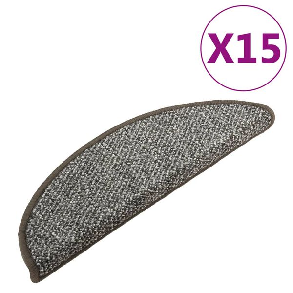 vidaXL Carpet Stair Treads 15 pcs Anthracite 65x21x4 cm