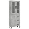 vidaXL Highboard Concrete Grey 69,5x34x180 cm Engineered Wood