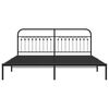 vidaXL Metal Bed Frame without Mattress with Headboard Black 200x200cm