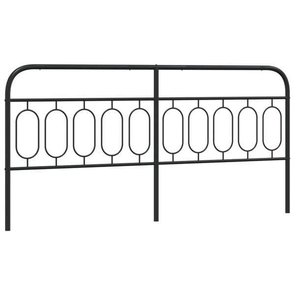 vidaXL Metal Replace Headboard Black 200 cm