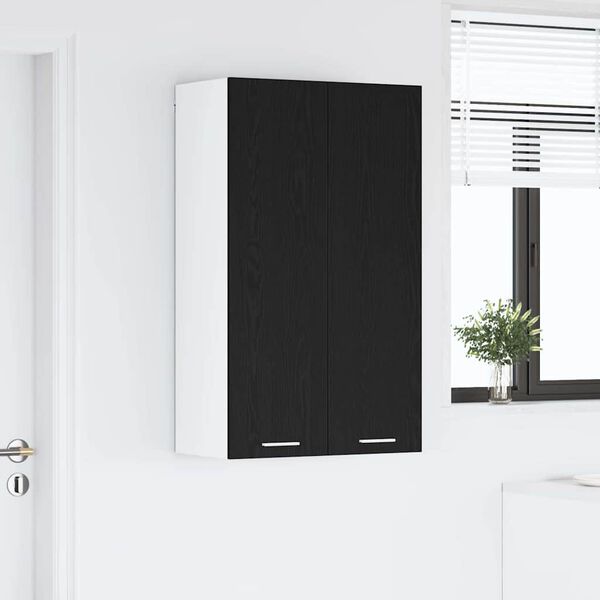 vidaXL Hanging Cabinet Black Oak 60 x 31 x 100 cm Engineered Wood