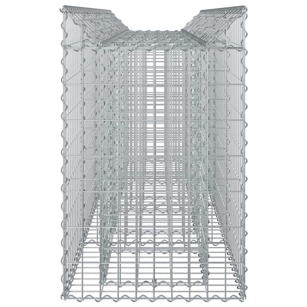 vidaXL Gabion Raised Bed 2 pcs Silver 200 x 50 x 80 cm