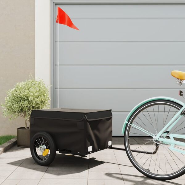 vidaXL Bike Trailer Black 30 kg Iron
