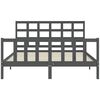 vidaXL Bed Frame without Mattress Grey King Size Solid Wood Pine
