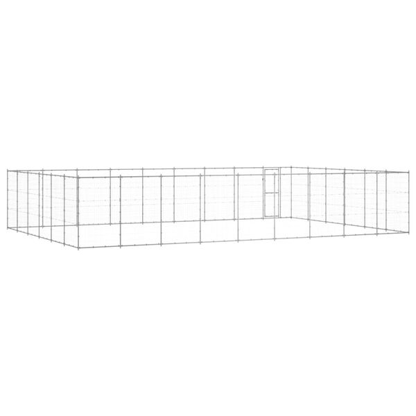 vidaXL Outdoor Dog Kennel Galvanised Steel 65.34 m&sup2;