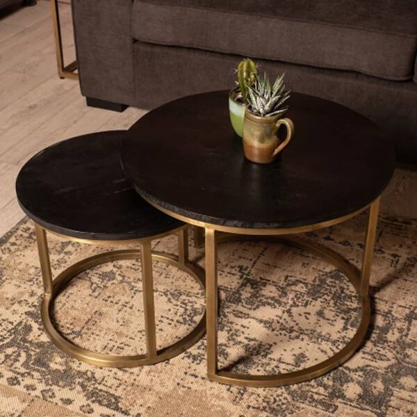 HSM Collection 2 Piece Coffee Table Set Finnley Round