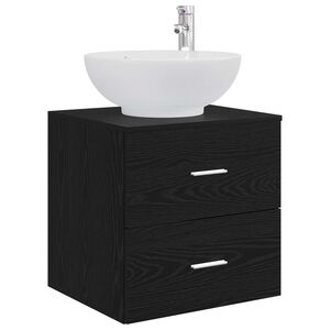 vidaXL Wall-Mounted Sink Vanity Black Oak 49.5 x 44.5 x 66.5 cm